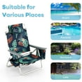 thumbnail image 6 of Spaco 2 Packs 5-Position Outdoor Folding Backpack Beach Table Chair Reclining Chair Set-Green, Folding Beach Chair for Adults, Lightweight Beach Chair, Low Beach Chairs for Beach Lawn, 6 of 10