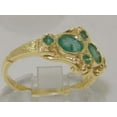 thumbnail image 4 of British Made 14k Yellow Gold Natural Emerald Womens Promise Ring - Size 9.5, 4 of 6