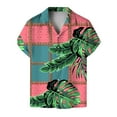thumbnail image 1 of Camisas Vaqueras Para Hombre XXL Camisa de vestir de manga corta hawaiana con estampado floral suelto para hombre (Pink, M), 1 of 2
