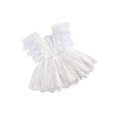 thumbnail image 2 of Douhoow 0-24M Baby Girl Princess Romper Ruffles Sleeveless Feather Tassel Backless Jumpsuit, 2 of 9