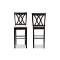 thumbnail image 2 of Baxton Studio Calista Modern and Contemporary Sand Fabric Upholstered and Espresso Brown Finished Wood 2-Piece Bar Stool, 2 of 7