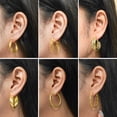 thumbnail image 2 of JeenMata Juego de 6 Pendientes de Aro Surtidos en Paquete Múltiple Bañados en Oro Amarillo, 2 of 5