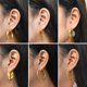 thumbnail image 2 of JeenMata Juego de 6 Pendientes de Aro Surtidos en Paquete Múltiple Bañados en Oro Amarillo, 2 of 5
