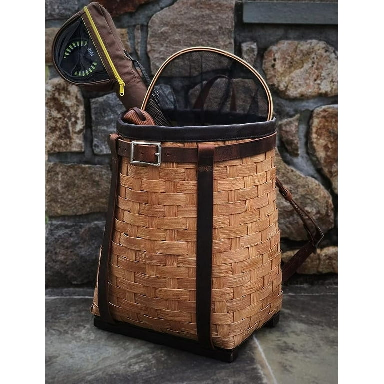 Basket Bag PP Rustic Basket Backpack With Lid Versatile With