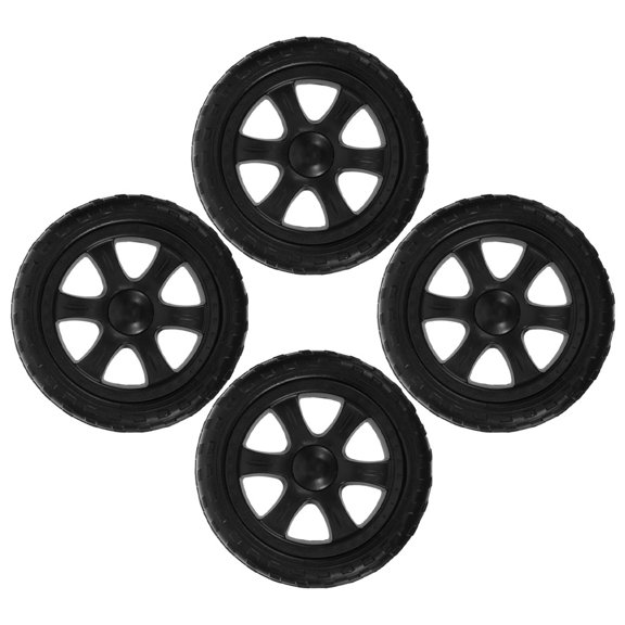 MOKKHNB Black Plastic Shopping Cart Wheels, Heavy Duty, Easy to Install, 4Pcs