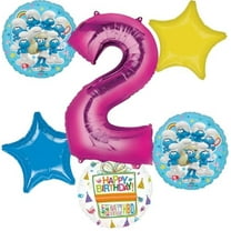 Anagram 2nd Birthday Party Supplies Girl Smurfs Theme Balloon Bouquet Decorations