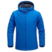 SWSMCLT Men's Jackets Full Zip Hooded Outdoor Rain Jacket Windbreaker Lightweight Waterproof Fall Wind Track Windproof Techwear Active Blue X-Large
