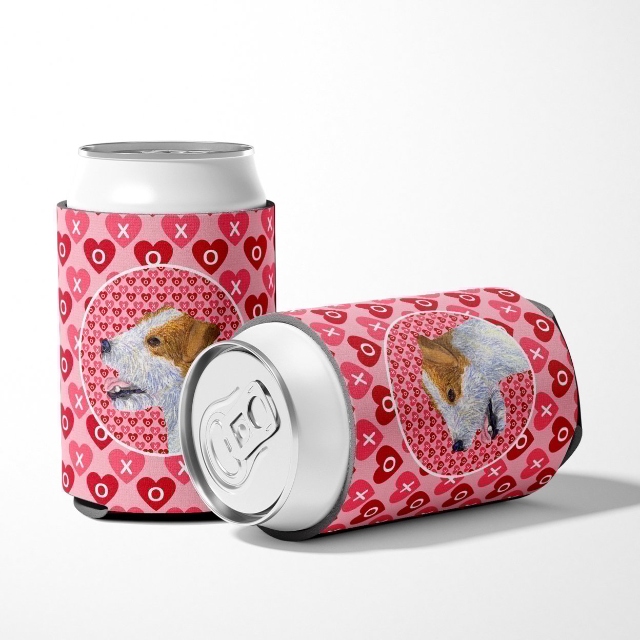 thumbnail image 5 of Jack Russell Terrier Hearts Love and Valentines Day Portrait Can or Bottle Hugger, 5 of 5