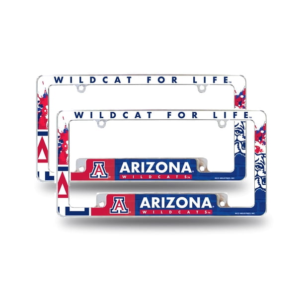 Rico Arizona University Wildcats NCAA (Set of 2) Chrome Metal License