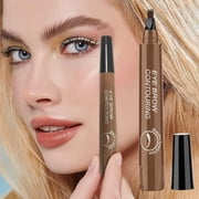 Four-head Water Eyebrow Pencil,Eyebrow Pencil Eyebrow Microblading Pen - Eye Makeup Brow Pen Liquid Pencil with 4 Micro-Fork Tip, Waterproof & Long-Lasting & Smudge-Proof Brow Pencil(B)