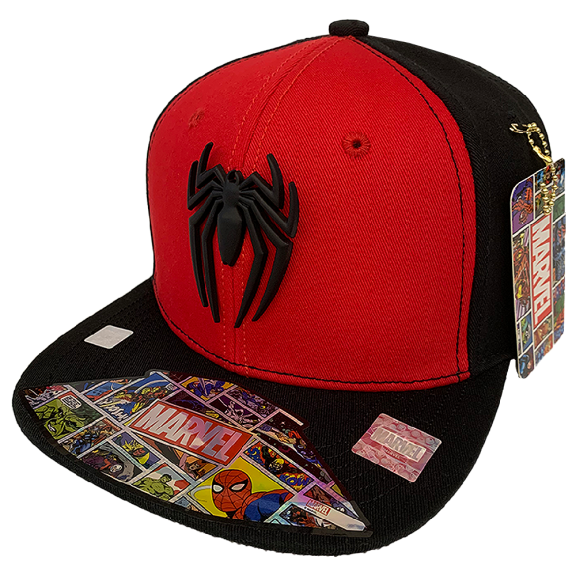 Gorra Marvel Spider-man Placa Metalica Mate, negro/rojo , Talla 57 Cm Marvel Amazing Spider man comics