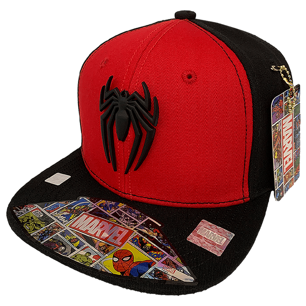 Gorra Marvel Spider-man Placa Metalica Mate, negro/rojo , Talla 57 Cm Marvel Amazing Spider man comics