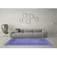 thumbnail image 3 of Ahgly Company Machine Washable Indoor Square Southwestern Blue Country Area Rugs, 7' Square, 3 of 4