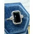 thumbnail image 2 of 3 Ct Emerald Cut Lab-Created Black Diamond Wedding Ring 14k White Gold Plated, 2 of 4