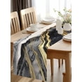 thumbnail image 3 of Burlap Table Runner 90 Inches Long, Gray Marble Abstract Stripe Non-Slip Kitchen Table Runners for Dining Room Everyday Use Party Table Decorations Gold Foil Modern Luxury, 3 of 9