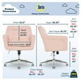 thumbnail image 2 of Serta Ashland Office Desk Chair, Button Tufted Mid-Back, Memory Foam Cushion, Chrome Swivel Base, Blush Pink, 2 of 10