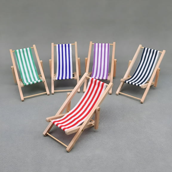 BESTSKY 1/12 Beach Chair Foldable Excellent Workmanship Mini Size Adorable Home Decor for Kids