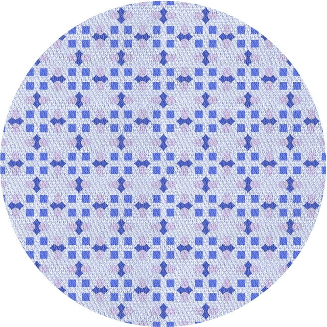 Ahgly Company Tapis Rond Lavable en Machine Intérieur Transitionnel Bleu Lavande, 4 Pieds Rond