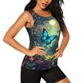 thumbnail image 2 of Lsque Enchanted Forest Butterfly A Printed Workout Tank Tops for Women, Athletic Sports Tank Tops, Compression Sleeveless Dry Fit Shirts,Sleeveless Yoga Shirt-X-Large, 2 of 9