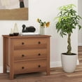 thumbnail image 6 of Costway 2 PCS 3-drawer Dresser with Convenient Handles Smooth Slide Rails Accent Table Brown, 6 of 9