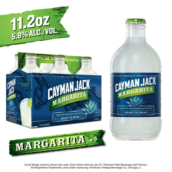 Cayman Jack Margarita, 6 Pack, 11.2 fl oz Bottles, 5.8% ABV