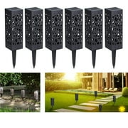 Modern Home Set of 6 Solar Powered LED Path Lights - Modern Deco Design