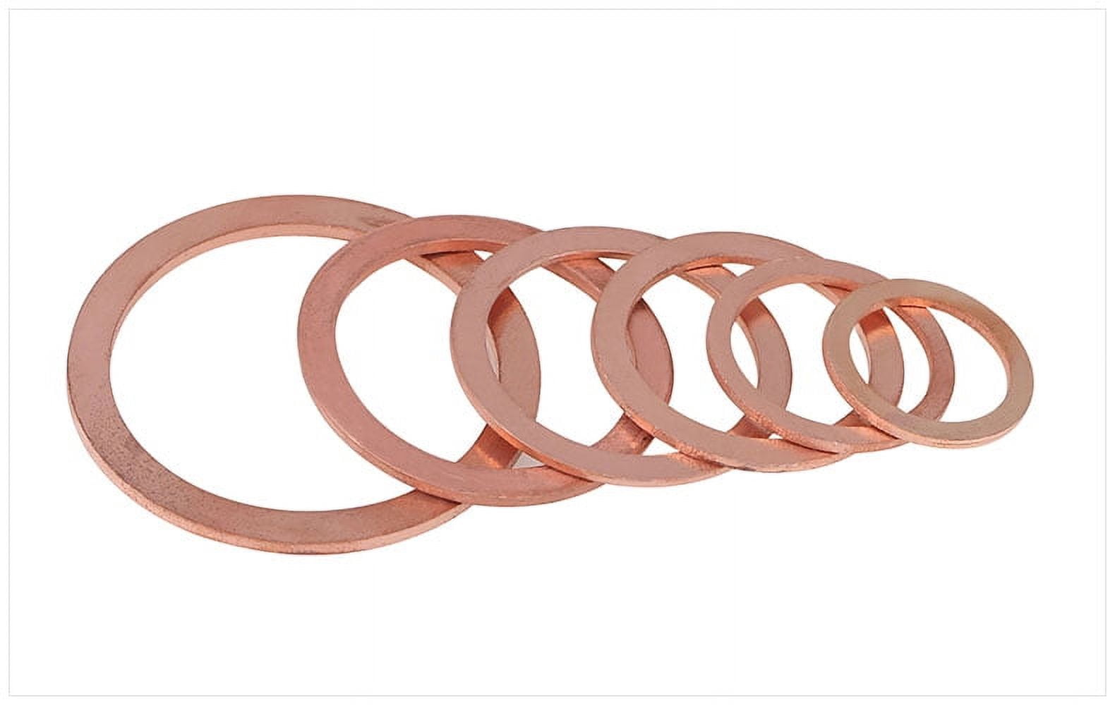 (5 Pieces) Purple Copper Gasket Flat Washer M16x24x2.0mm