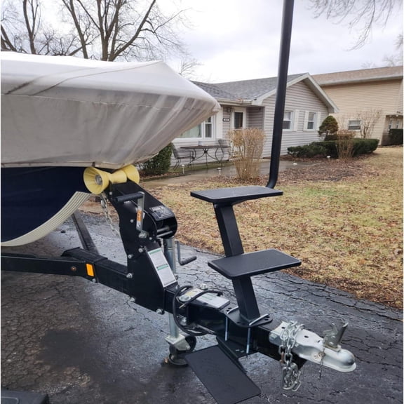 ZHAO Yacht Trailer Step, Heavy Duty Boat Trailer Steps with Safety Handle, Non-Slip Structure, Suitable for Trailers Tongue Steps, 2 Steps