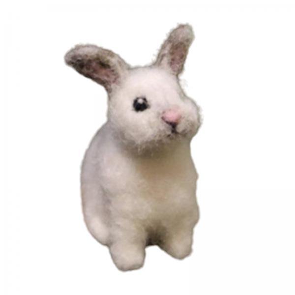 2x Mini estatuas de conejo de fieltro de , adorno decorativo hecho a mano, conejito de Pascua DIY para , interior, hogar, primavera, Pascua, Sunnimix Escultura de estatuilla de conejo