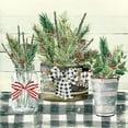 thumbnail image 2 of Robinson, Carol 15x15 White Modern Wood Framed Museum Art Print Titled - Christmas Gingham II, 2 of 4
