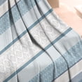 thumbnail image 2 of Blue Geometric Striped Pattern Blanket,Comfortable Soft Lamb Wool Throw Blanket,All Season,Warm Lightweight Blankets for Sofa Bed Couch Living Room Chair,50"x60", 2 of 4