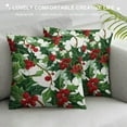 thumbnail image 3 of Creowell Holly Red Berries Bows Square Pillow Cover Case for Cushions Sofa Bed Decoration High-Quality 1PC 18x18in, 3 of 5