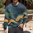 thumbnail image 2 of ZRBYWB Mens T Shirt Male Autumn Winter Fashion Printed Crew Neck Long Sleeve T Shirt Retro Full Print Tops Fashion T-Shirts, 2 of 5