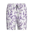 thumbnail image 4 of Wukai Lavender Flowers Men’s Short Pajama Pants With Pockets Soft Sleep Pj Shorts for Men-Small, 4 of 6