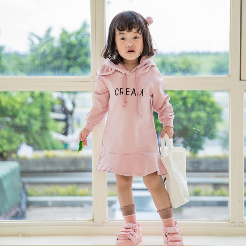 JYC Baby Little Girls Princess Dress Children Clothes Outfits Cartoon Long Sleeves Sweatshirt Dress