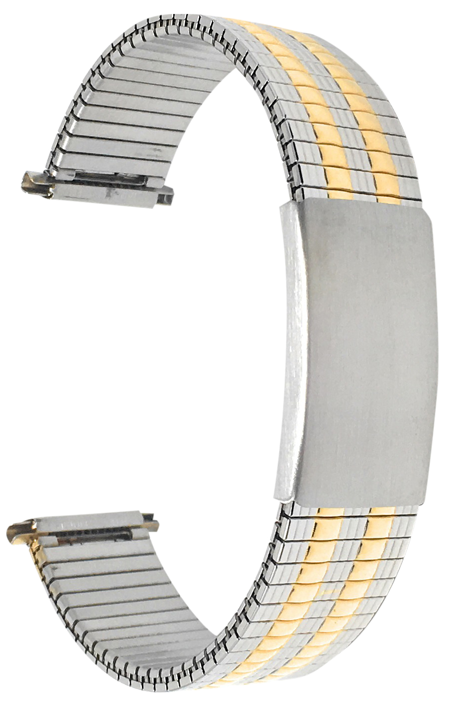 Bandini 19mm Silver and Gold (TwoTone) Tone Stainless Steel Stretch