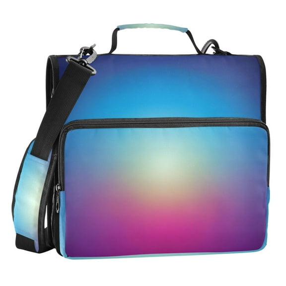 ALAZA Zipper Binder Blue Gradient-z7 3 Ring Trapper Keeper File Folder Organizer Bag