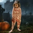 thumbnail image 2 of Weebloom Girls Rompers Halloween Stylish Pumpkin Prints Sleeveless Outfits Parties Lovely Overalls,Red, 2 of 4