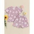 thumbnail image 6 of Suealasg Kids Girls Summer Outfits 6M 1T 2T 3T 4T Short Sleeve Floral Print T-Shirt Tops Elastic Shorts 2Pcs Causal Beach Clothes for Toddler Baby Girls, 6 of 9