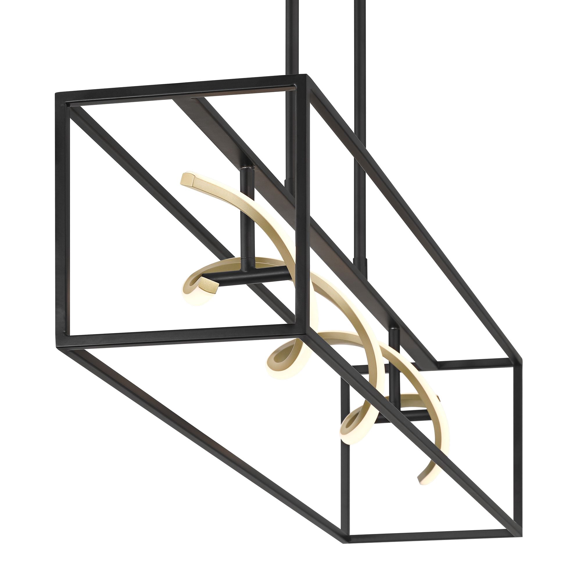 Possini Euro Design Cheva 35 1/2" Modern Pendant Chandelier Ceiling Light Fixture Dining Room Over Table Kitchen Island LED Black Sand Gold Finish