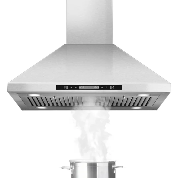 30 inch Island Range Hood 700 CFM Powerful Kitchen Vent Hood with Gesture Sensing & Touch Control 4 LED Lights