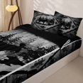 thumbnail image 3 of Erosebridal Vintage Wood Moose Silhouette Zipper Twin Comforter Sets with Fitted Sheet and 2 Pillowcases,Pine Tree Rustic Cabin Wildlife Zipper Bedding Set For Boys,Black Reversible,4-Piece, 3 of 7