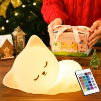 Night Light for Kids Lamp Cute Lamp, 16 Colors Tap Silicone Kids Night Light for Kids Night Light,USB Rechargeable Cat Night Lights for Kids Room,Girls Bedroom Decor Cat Decor Nightlight for Kids Room