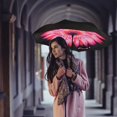 thumbnail image 4 of MRTLLOA 49/56 Inch Large Windproof Inverted Reverse Umbrella with UV Protection, C-Shaped Handle, Double Layer, Stick Rain Umbrella for Men and Women (Pink Daisy, 49 Inch), 4 of 4