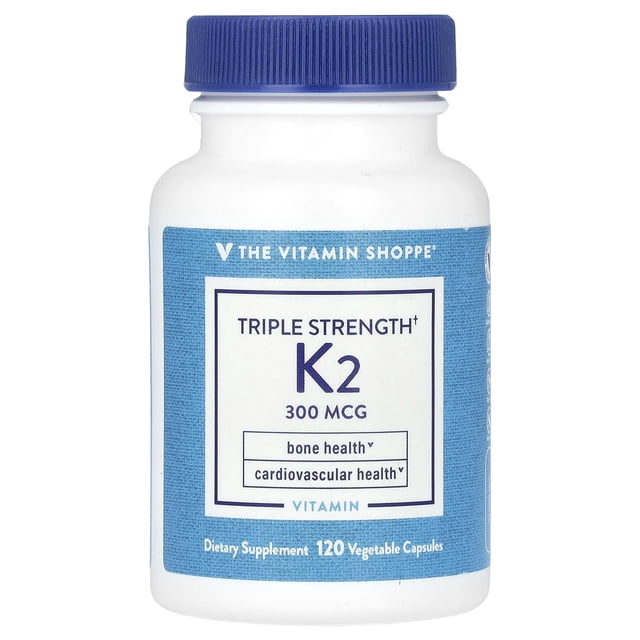 Suplemento de vitamina K2 de triple concentración de The Vitamin Shoppe, 300 mcg