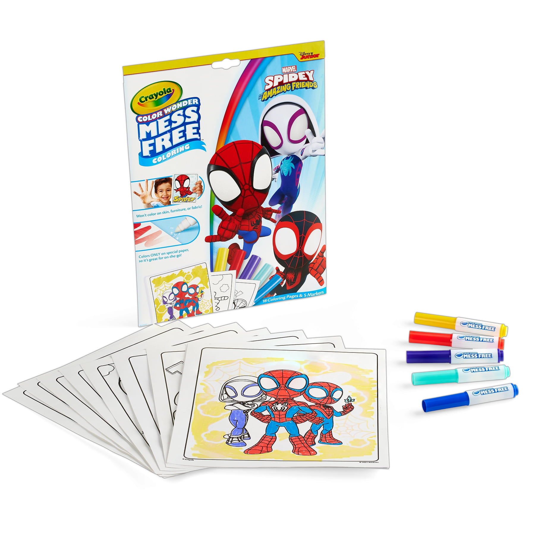 Crayola Color Wonder Coloring Pad & Markers, Spidey and His Amazing Friends, 2 Sets