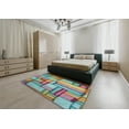 thumbnail image 4 of Ahgly Company Indoor Rectangle Patterned Blue Green Abstract Area Rugs, 4' x 6', 4 of 6