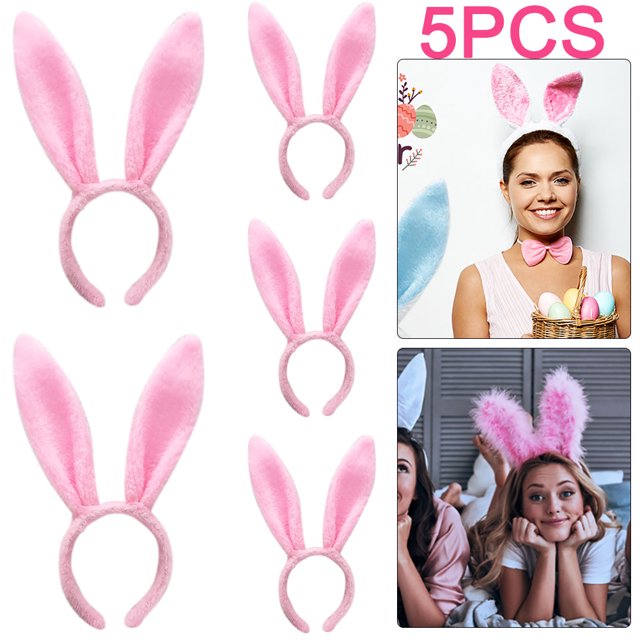 Diademas de Pascua Likrtyny Con Orejas de Conejo para Cosplay Fiesta para Mujeres Y Niñas Rosa