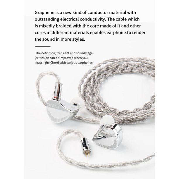 keephifi KBEAR Hazy+KBEAR Chord IEM Cable (TFZ 4.4MM, Silver)