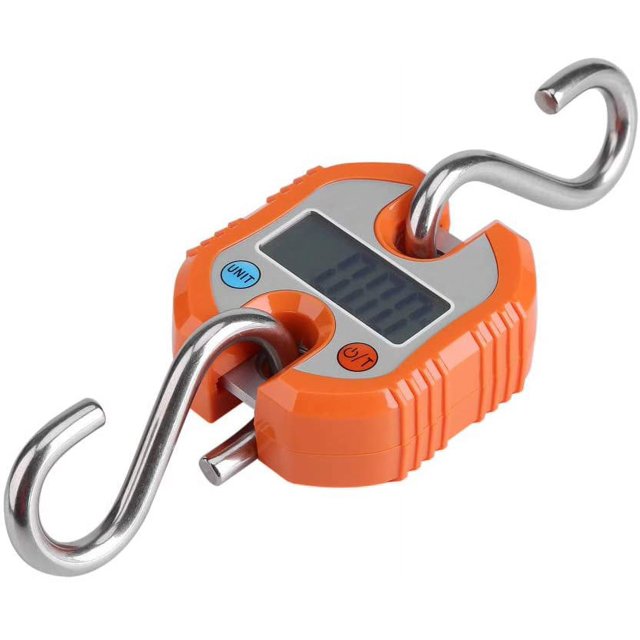 Báscula de grúa digital, báscula de gancho Mini báscula colgante portátil con pantalla LCD para maleta, pesca, caza al aire libre (naranja) Ormromra LL-2281-1